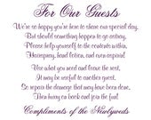 Wedding Printable Bathroom Basket Poem/Sign
