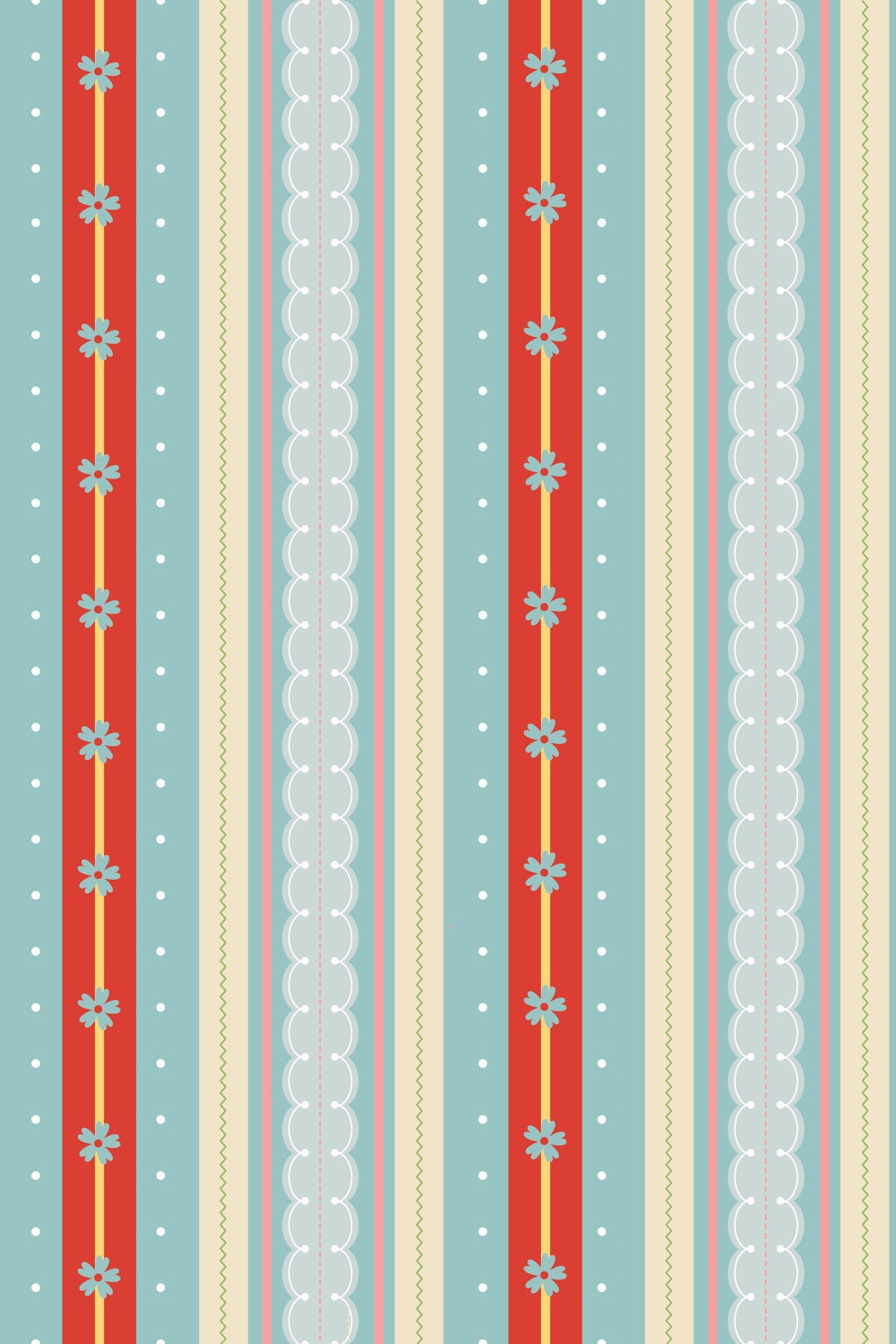 Cotton Fabric Blue / Riley Blake - Blue Delighted Stripe