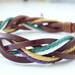 Brown Leather Multicolor Rope  Braided Bracelet
