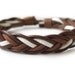 Brown Leather Braided Bracelet with Hemp Cord to Close and Adjustable