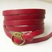 Elegant & Chic Red Leather Wrap Bracelet With Copper Buckle-Red