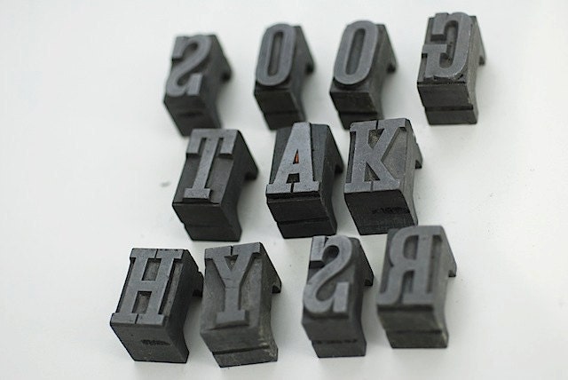 Metal Letter Press Letters, Gift For Writer, Gift For Author, Jewelry Supplies, Materials For Mixed Media Art, Vintage Letters, Letter Press