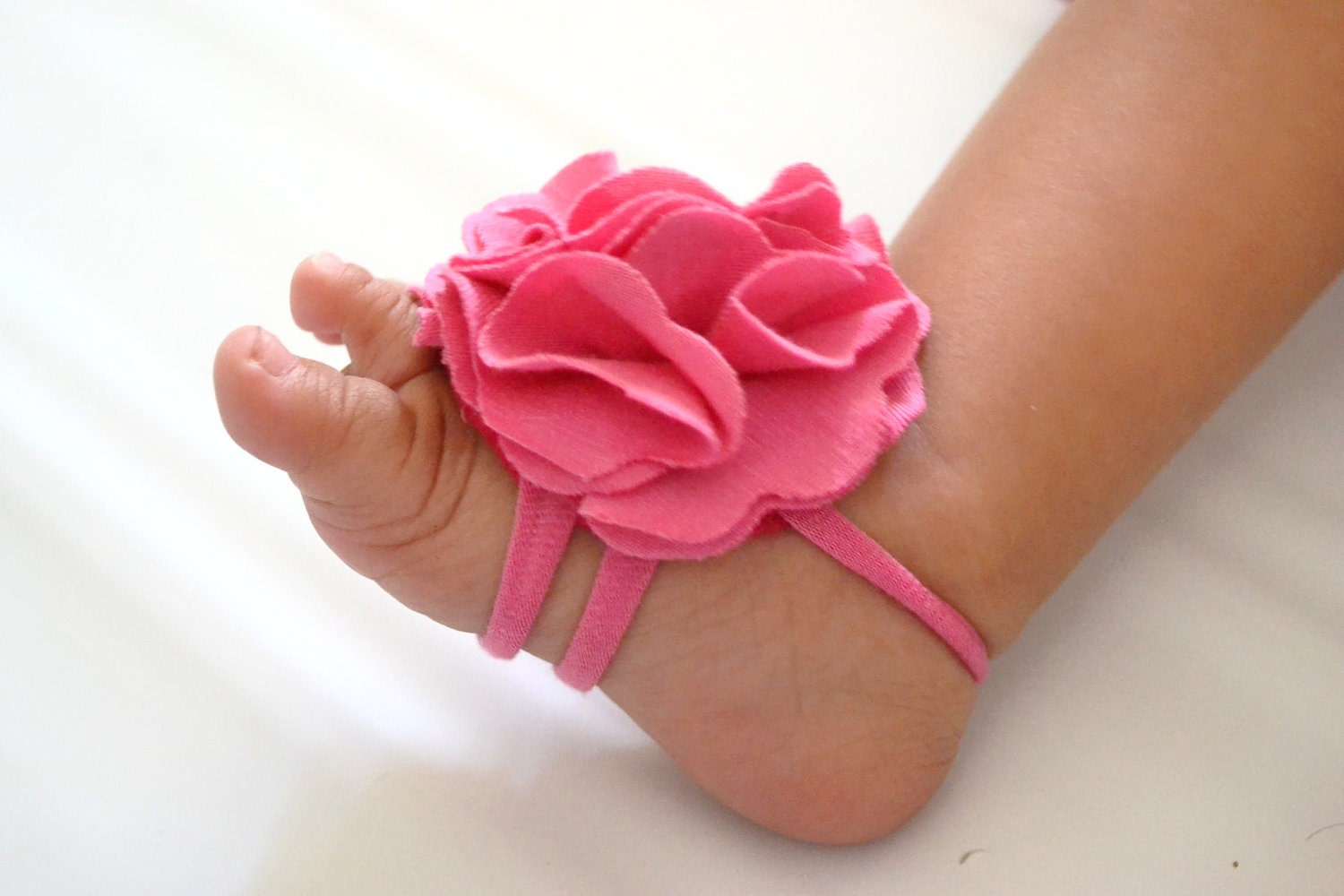 Hot pink Baby barefoot sandals- baby sandals