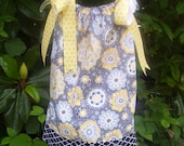 New Spring summer Girl Pillowcase Dress fall Gray Yellow Black sz 2t, 3t, 4t, 5t, 6 Morocan Jewels by Mudan
