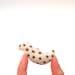 Felt brooch White bird with beige polka dots - needle felted brooch - spotted - kids fashion