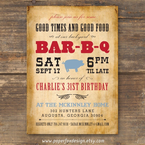 BBQ Invitation - DIY Printable - Modern Western