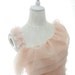 10% OFF SALE one shoulder dress chiffon floral petals ruffles cape bodycon tulle pale pink dreamy romantic Pastel
