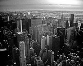 New York City from the Empire State Building, Black and White 8x10 Fine Art Photo Print