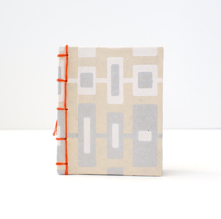 Business Card Holder Silver, White & Natural Rectangle Pattern