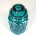 Vintage Aqua Blue Glass Candy Storage Jar Container