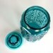 Vintage Aqua Blue Glass Candy Storage Jar Container
