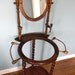 Vintage Wash Stand Wooden with Mirror Candle Holders Towel Racks