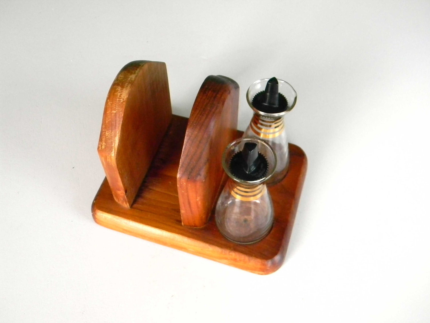 Vintage Pyrex Salt and Pepper Shaker Napkin Holder Set Mid-Century