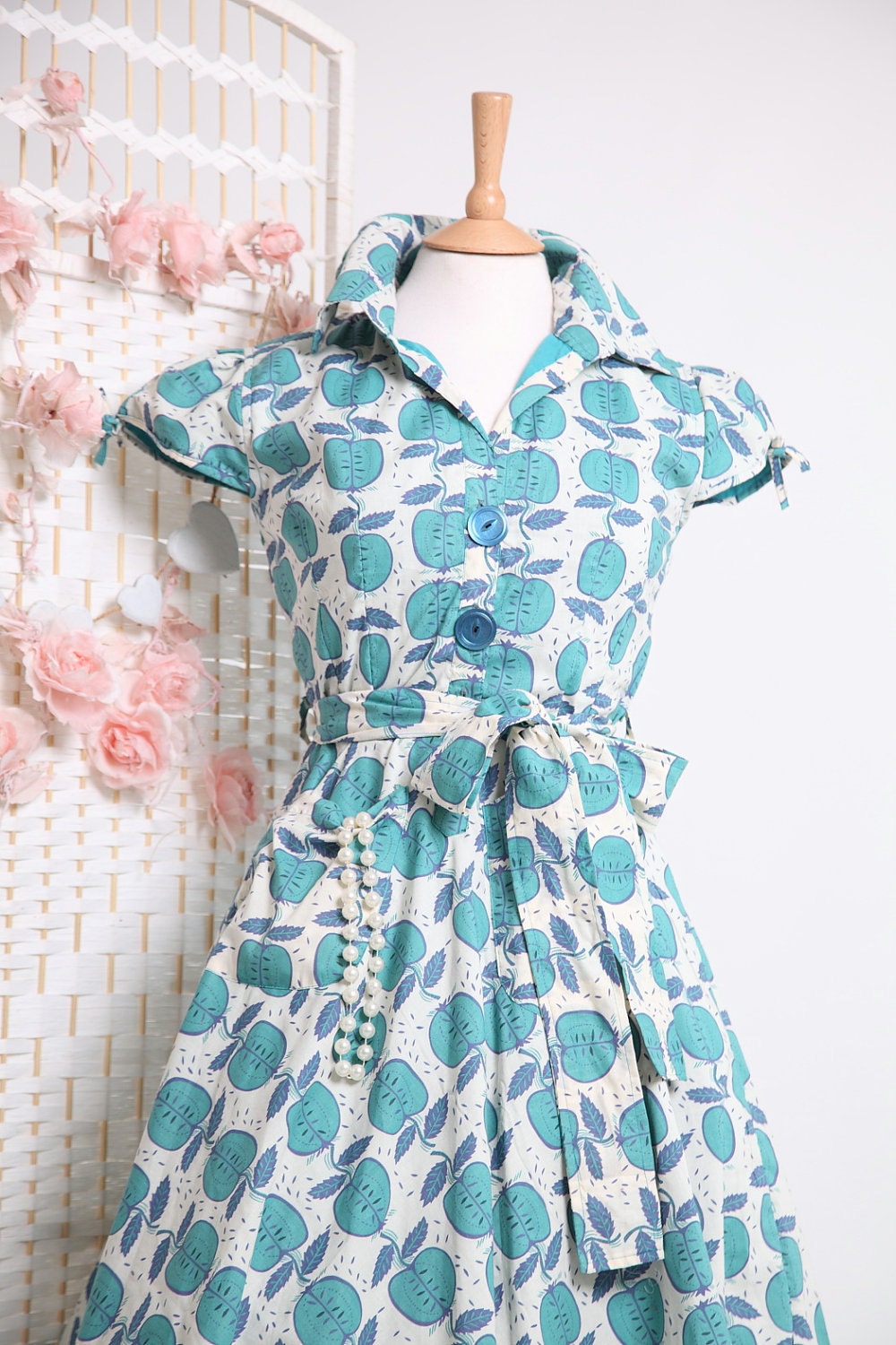 Apple Print Tea Dress