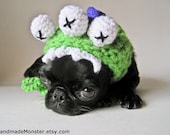 CROCHET HAT PATTERN pdf dog costume pet costume halloween puppy cat pet small medium monster green purple email