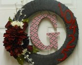 MONOGRAM ADDRESS WREATH All Season Housewarming or Mom's Day Gift Wreath