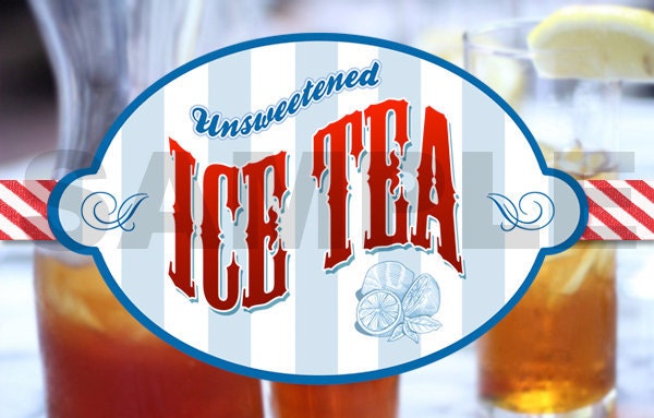 DIY printable iced tea dispenser sign label
