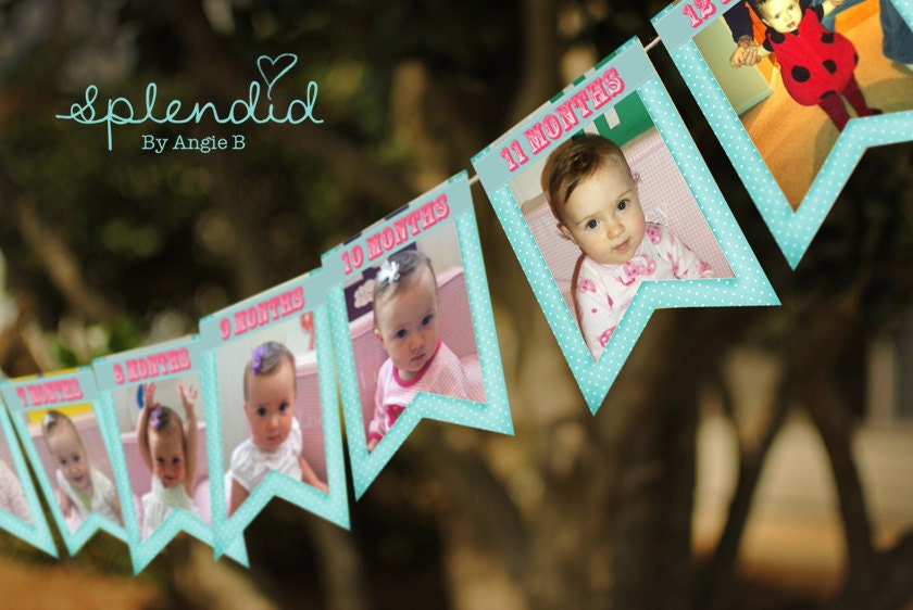 Babies First Birthday Photo Bunting