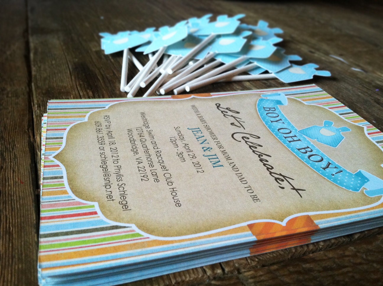Boy oh Boy Baby shower or sprinkle invitation