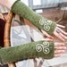 Arm warmers - knitted Irish wool - Celtic design