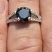Natural Certified 2.90 CT Black Diamond Engagement Ring 14kt Solid Gold W/ Appraisal