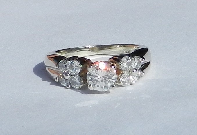 IGI Certified Natural .97 Carat Diamond Engagement Ring 14kt Solid Gold W/ IGI Laser Inscription