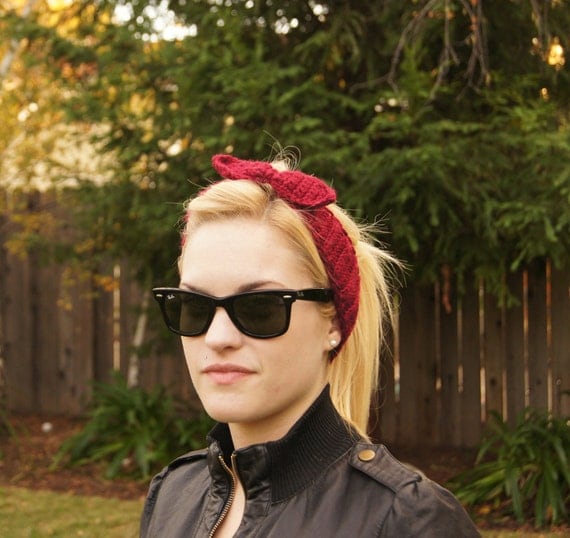 Crocheted Rosie the Riveter WWII Headband