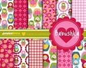 Babushka Dolls Shabby Chic Digital Scrapbooking Paper (12)
