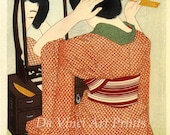 Japanese Art. Fine Art Reproduction. Before the Mirror,1932 by Hirano Hakuho. Fine Art Print