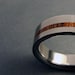 Titanium and Wood wedding ring -- Rosewood Pinstripe
