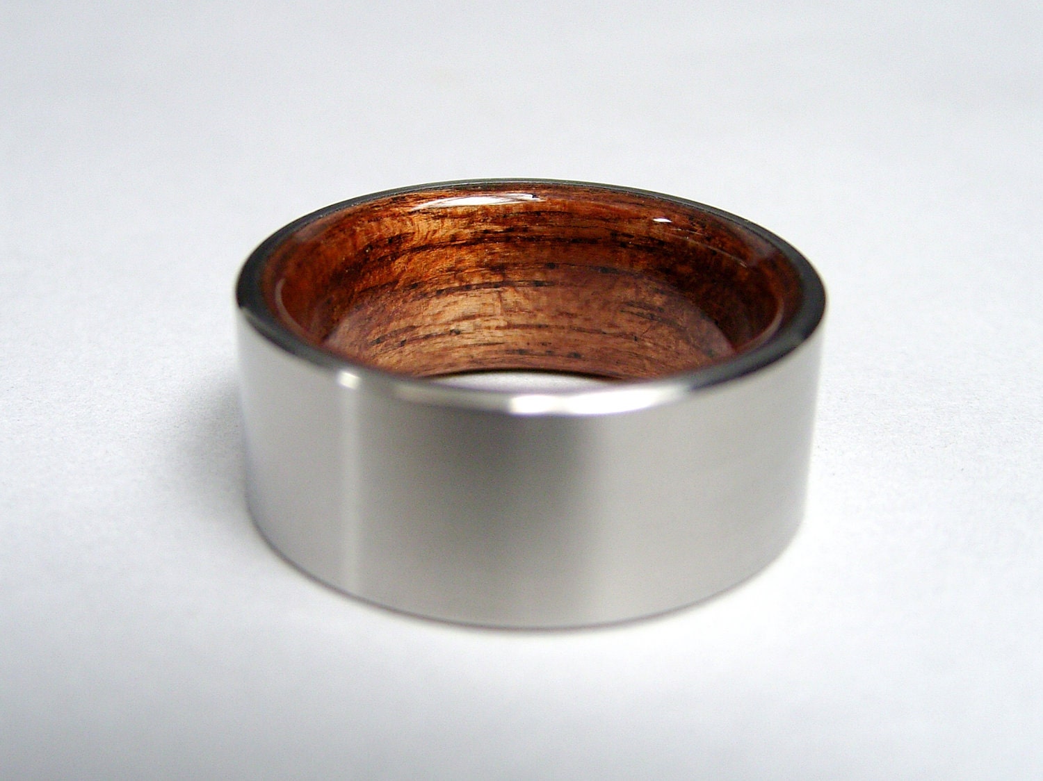 Wood Engagement Rings on Bent Wood And Titanium Wedding Ring    Rosewood Interior With Satin