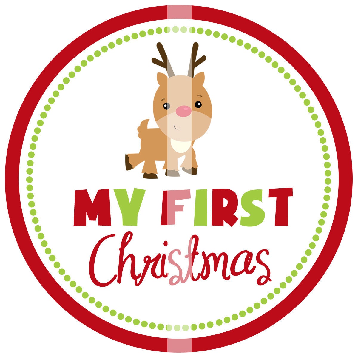 DIY Printable My First Christmas Iron On Transfer - Digital Image for Onesies or Bibs - INSTANT DOWNLOAD