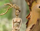 5 x 8 Print - Art Card, Meditating Driftwood Roots Woman