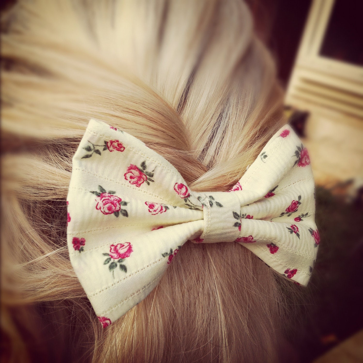 THE LAST ONE  floral hair bow - Banana yellow