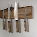 Live edge magnetic knife rack in knotty Alder