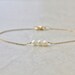 Trio - Delicate Pearl Bracelet - Gold Chain Three Freshwater White Pearls - Minimalist Feminine Dainty