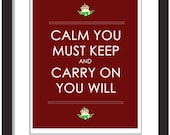 Yoda- Calm You Must Keep And Carry On You Will -11x14-star wars,geek,geekery