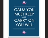 Yoda- Calm You Must Keep And Carry On You Will -11x14- star wars, geek, geekery