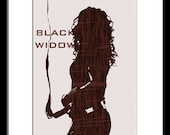 Black Widow -The Avengers-11x17- avengers, film, movie, poster, minimalist, retro, comic book, superhero, iron man, marvel, art