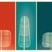 Mid Century Trees Print - 11x14 modern artwork wall decor poster print nature forest branches living room office kitchen red teal green