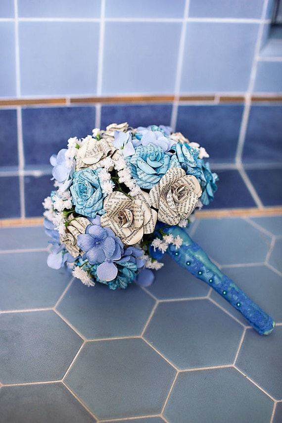 Custom Paper Flower Wedding Bouquet seen on Style Me Pretty