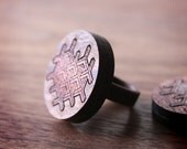 Tessellation Ring in Walnut and Mahogany