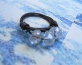 Size 7 1/2 Dawnie Crystal Wire Wrapped Ring in Bronzed Aluminum FREE SHIPPING & GIFTWRAPPING wiredteam