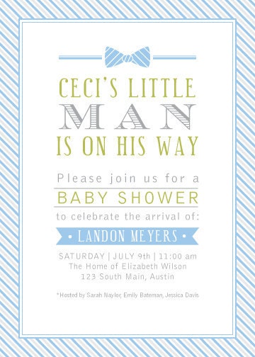 Little Man Bow Tie Baby Shower Invitations