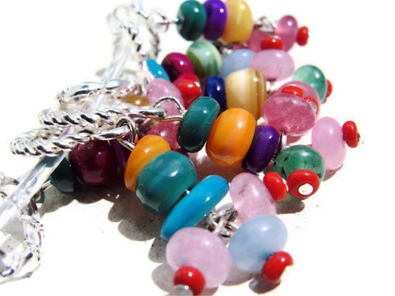 Bead stitch markers, gift for knitter, wire dangles handmade, gift for her