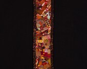 Brown and Gold Art Quilt Wall Hanging for Narrow Wall