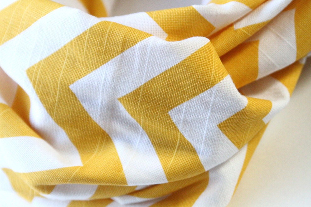 Yellow Chevron Scarf - Circle Scarf