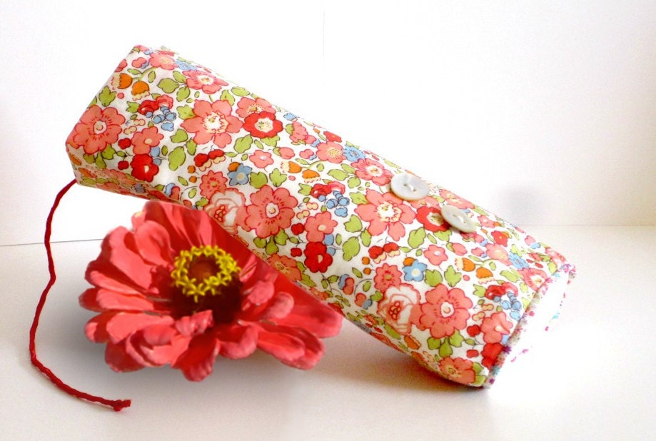 Small POUCH in coral pink LIBERTY of London BETSY design