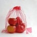 MARKET / PRODUCE BAG in red tulle, with label for bar code - set of 2