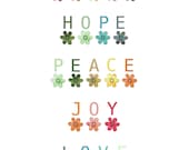 Faith Hope Peace Joy Love - Inspirational Print / Wall Art - 8 1/2 x 11